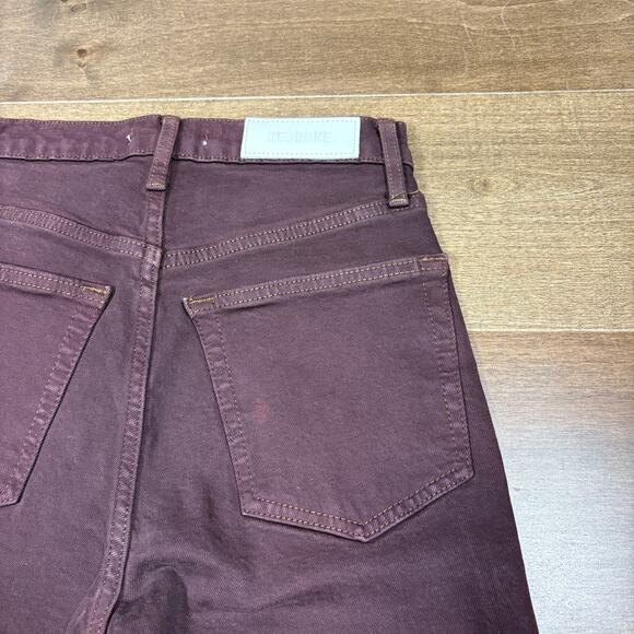 RE/DONE Originals 70s Ultra High Rise Stove Pipe Jeans size 24 Washed Plum NWT - Picture 8 of 9